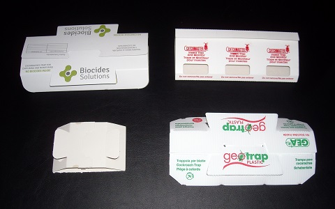 Diferentes modelos de trampas para insectos rastreros usadas en el control de plagas